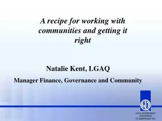 A recipe for working with communities and getting it right