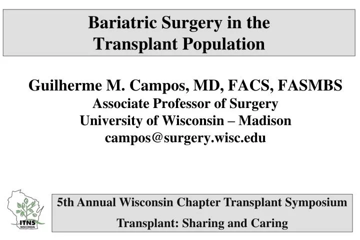 bariatric surgery in the transplant population