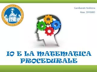 i o e la matematica procedurale