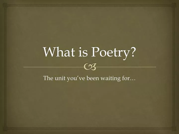 what is poetry