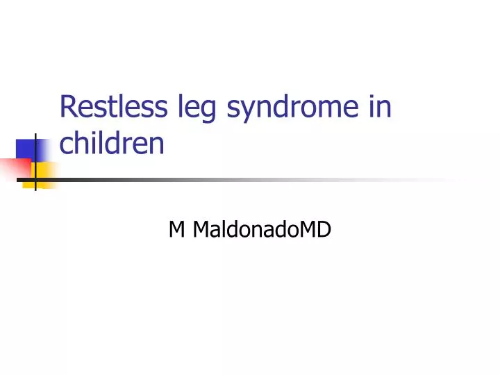 restless leg syndrome in children