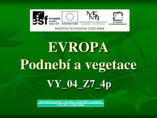 evropa podneb a vegetace