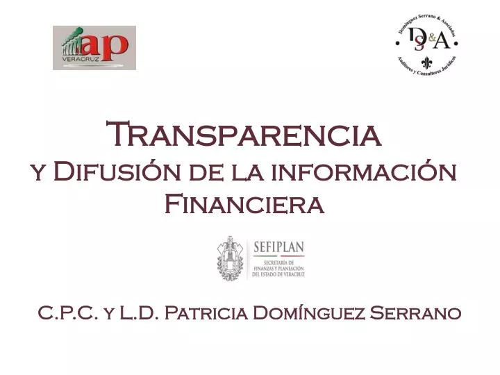 transparencia y difusi n de la informaci n financiera
