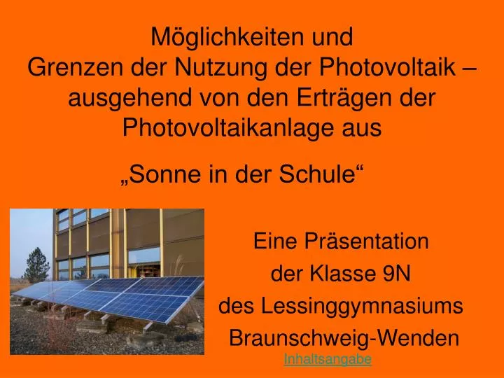 eine pr sentation der klasse 9n des lessinggymnasiums braunschweig wenden