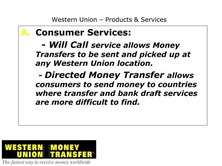 western union products services