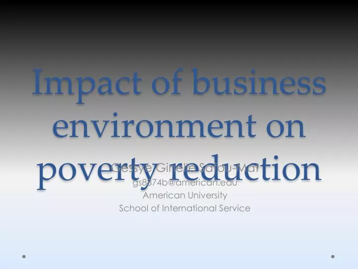 i mpact of business environment on poverty reduction