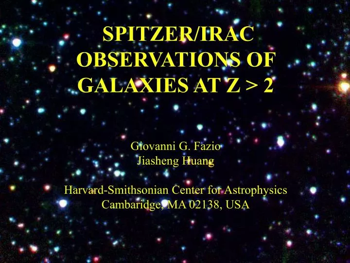 spitzer irac observations of galaxies at z 2