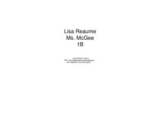 Lisa Reaume Ms. McGee 1B