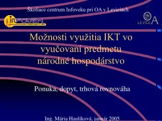 mo nosti vyu itia ikt vo vyu ovan predmetu n rodn hospod rstvo