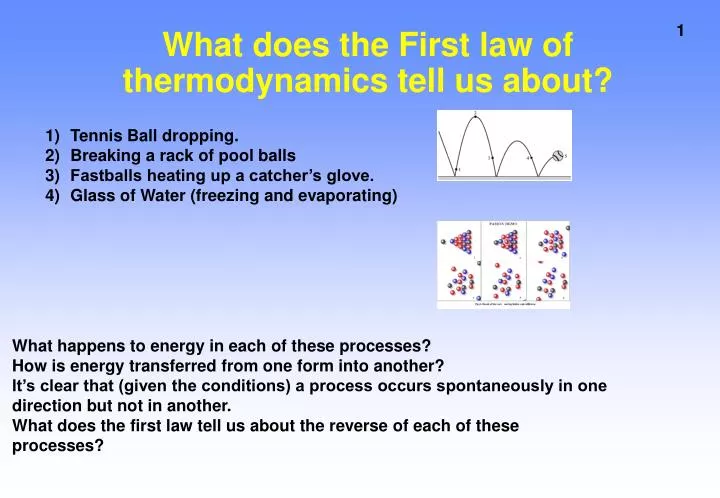 what does the first law of thermodynamics tell us about