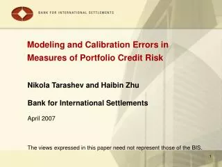 Modeling and Calibration Errors in Measures of Portfolio Credit Risk