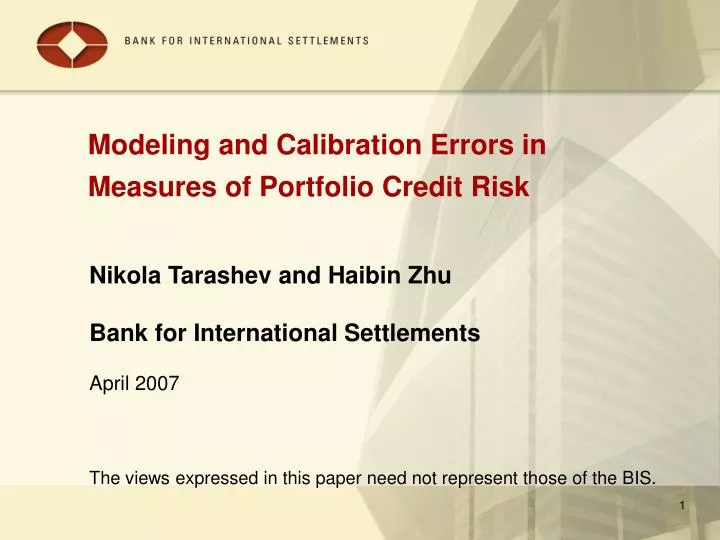 modeling and calibration errors in measures of portfolio credit risk