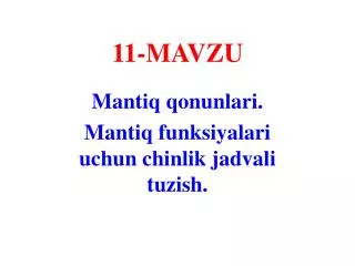 11 mavzu