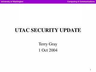UTAC SECURITY UPDATE