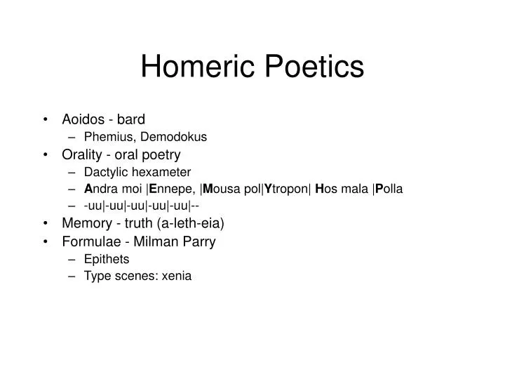homeric poetics