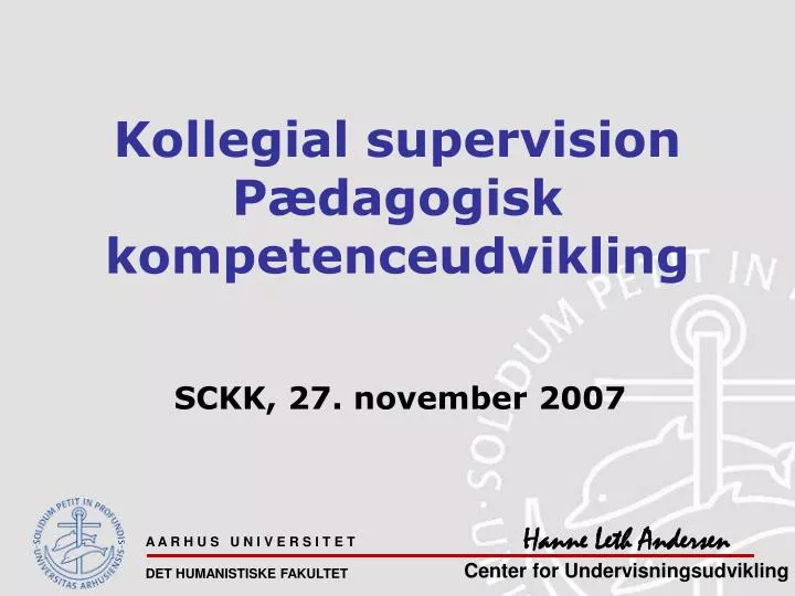 kollegial supervision p dagogisk kompetenceudvikling