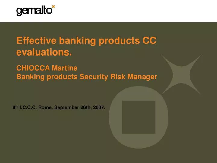 effective banking products cc evaluations