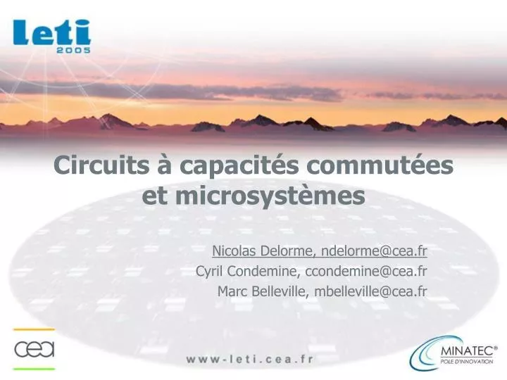 circuits capacit s commut es et microsyst mes