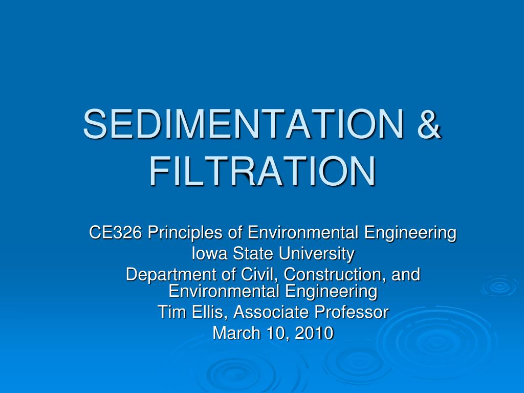 PPT - SEDIMENTATION & FILTRATION PowerPoint Presentation, free download ...