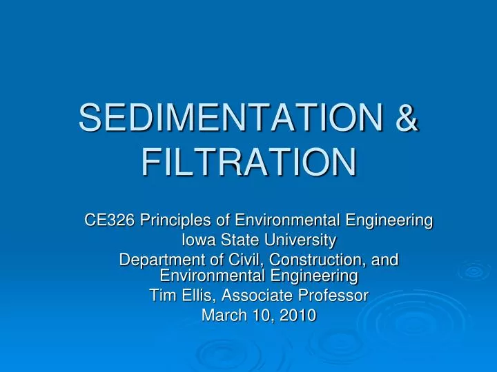 sedimentation filtration