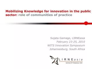Mobilizing Knowledge for innovation in the public sector: role of communities of practice