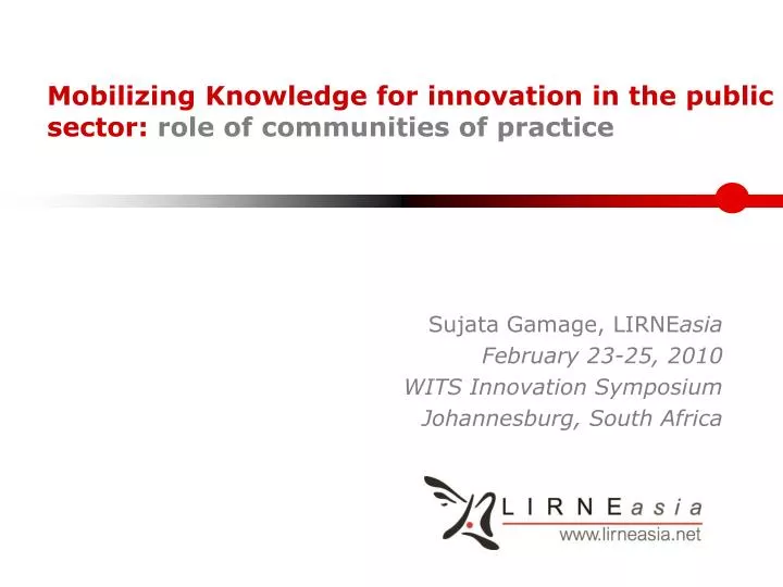 mobilizing knowledge for innovation in the public sector role of communities of practice