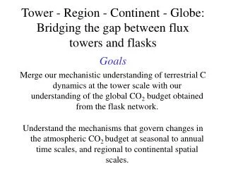 Tower - Region - Continent - Globe: Bridging the gap between flux towers and flasks