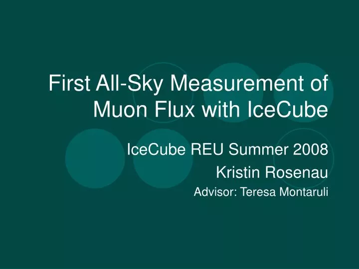 first all sky measurement of muon flux with icecube