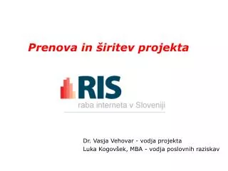 prenova in iritev projekta