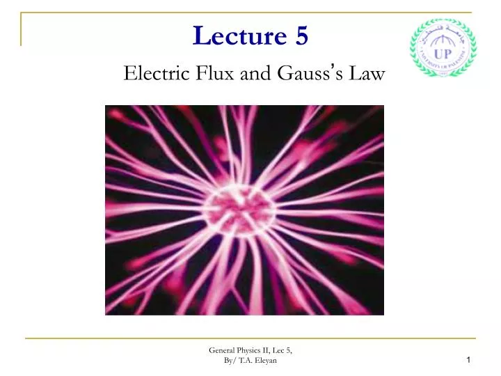 lecture 5 electric flux and gauss s law