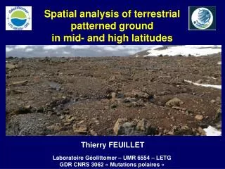 Spatial analysis of terrestrial patterned ground in mid- and high latitudes