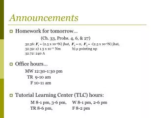 announcements