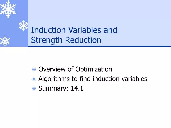 induction variables and strength reduction