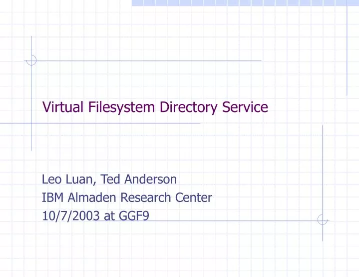 virtual filesystem directory service