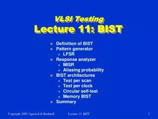 VLSI Testing Lecture 11: BIST