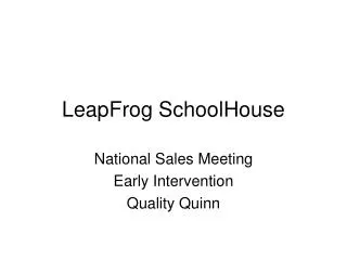 LeapFrog SchoolHouse