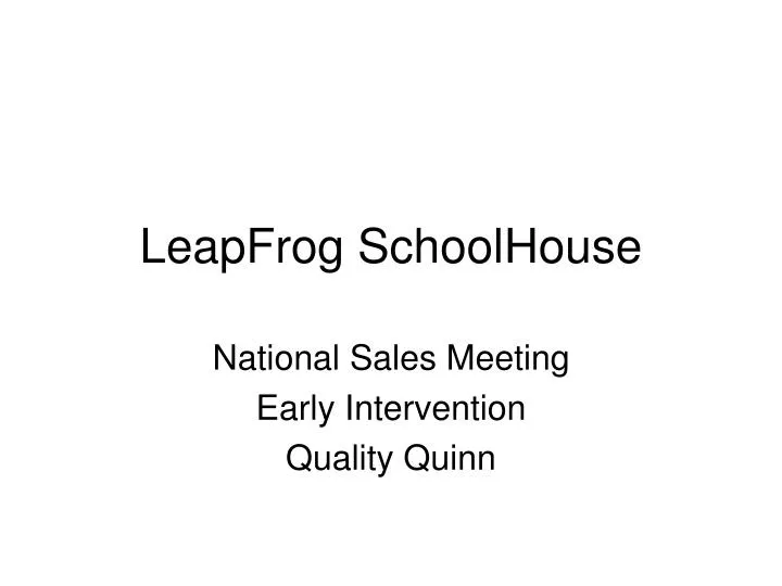 leapfrog schoolhouse