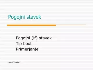 pogojni stavek