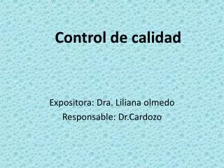 control de calidad