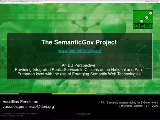 The SemanticGov Project semantic-gov