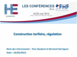 construction tarifaire r gulation