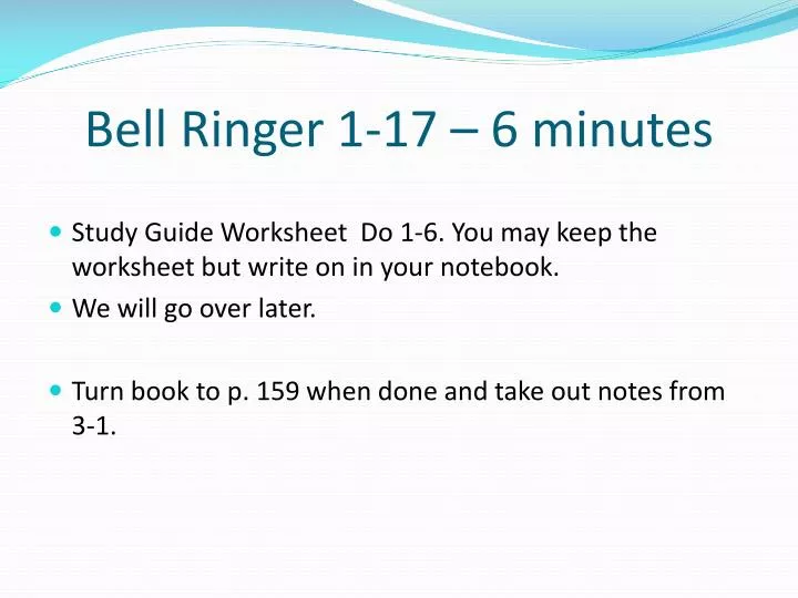 bell ringer 1 17 6 minutes