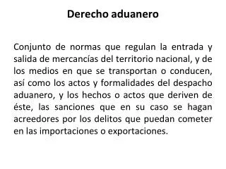 derecho aduanero