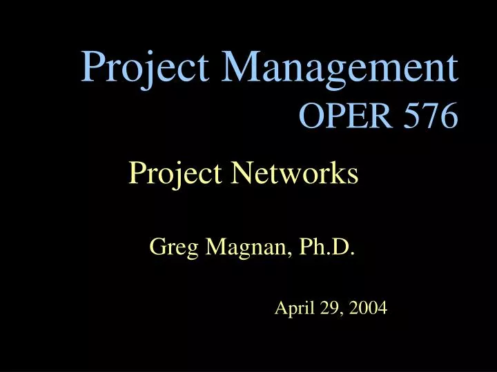project management oper 576