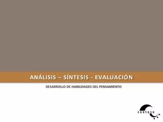an lisis s ntesis evaluaci n
