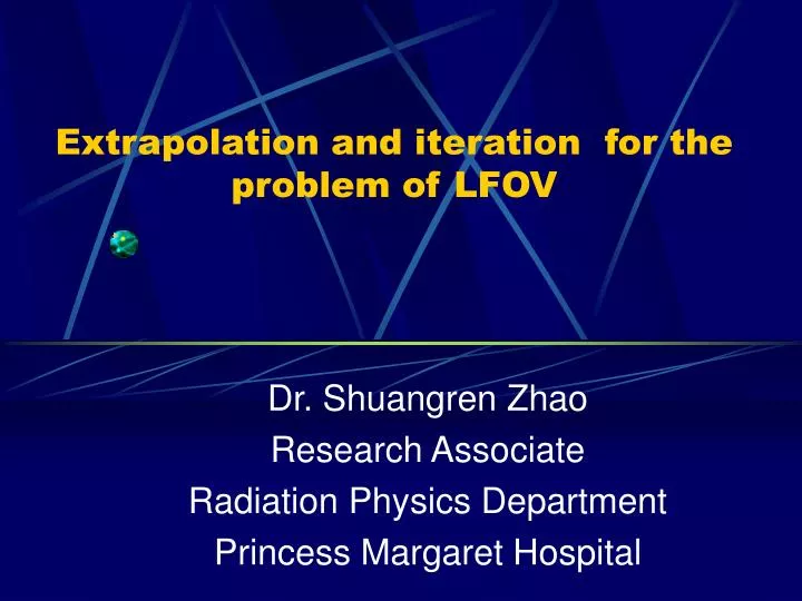 extrapolation and iteration for the problem of lfov