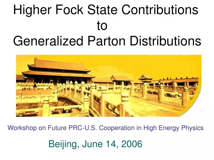 higher fock state contributions to generalized parton distributions