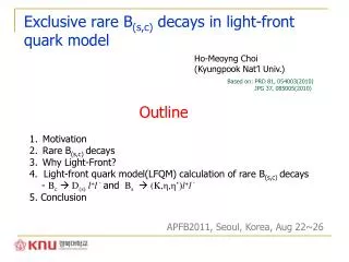 Exclusive rare B (s,c) decays in light-front quark model