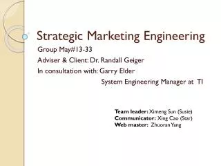 Strategic Marketing Engineering