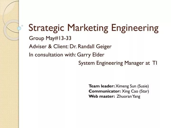 strategic marketing engineering